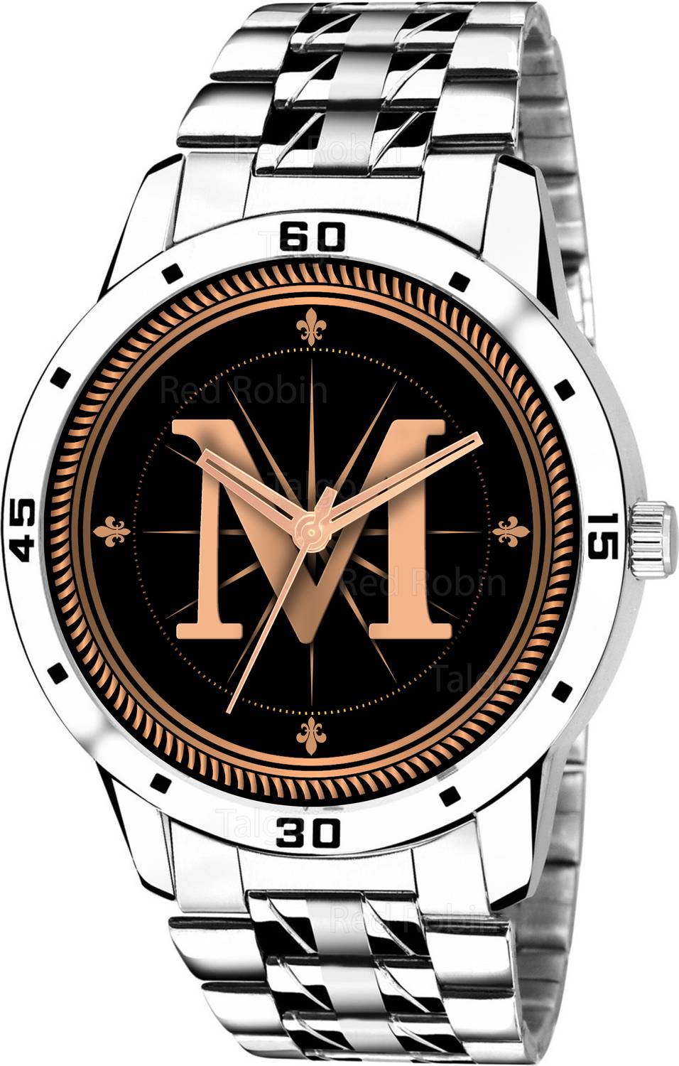 Natrix ALPHA-M-AVO-SIL-STL Men's Silver Leather Wrist Watch - Image 3