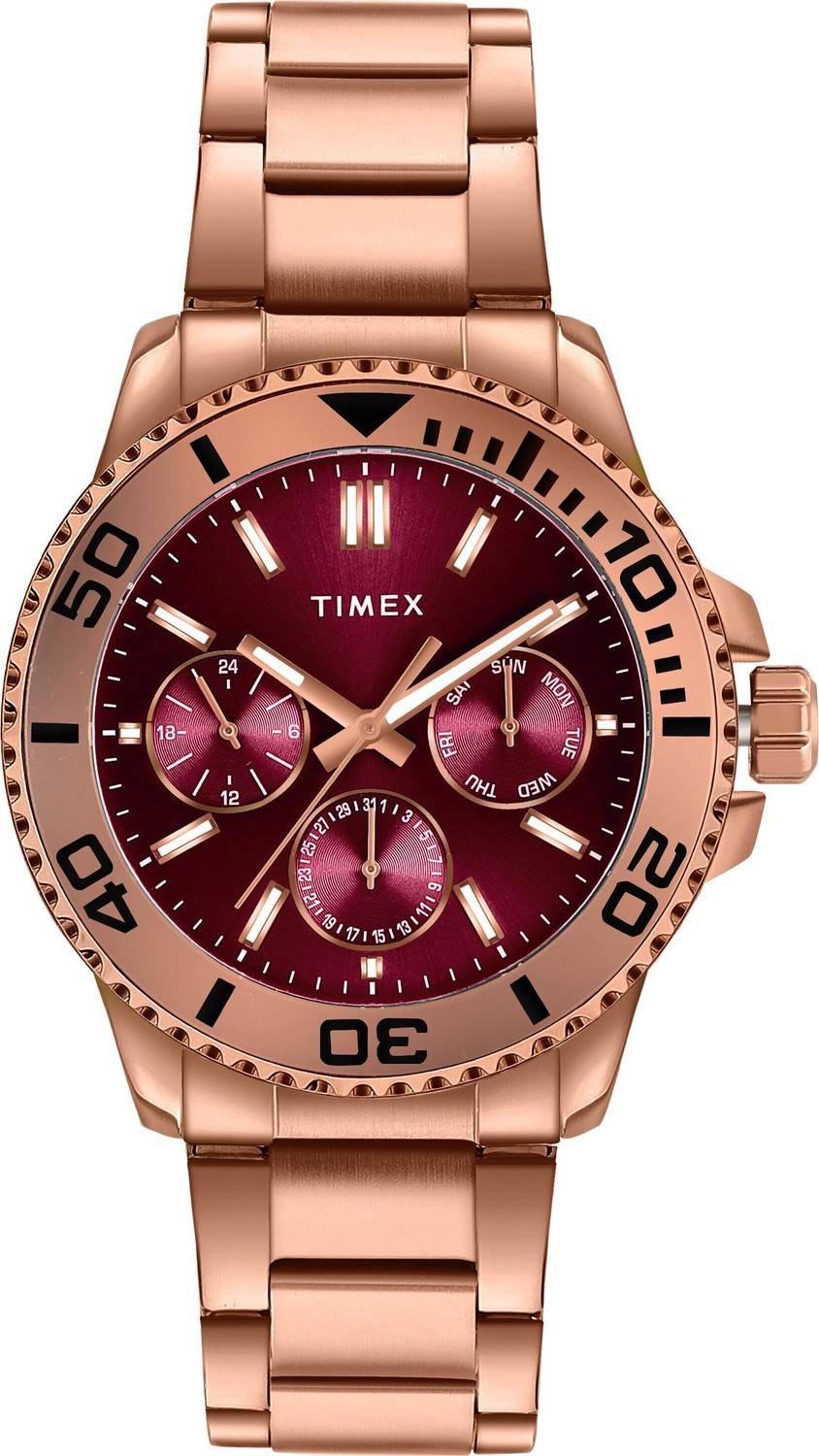 Timex Burgundy Dial Men's Watch - Image 3