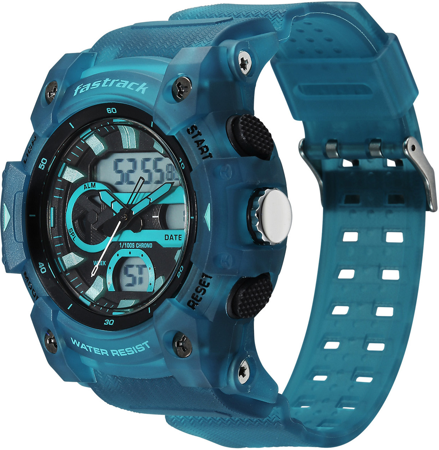 Image of Fastrack StreetStyle 6.0 Fastrack StreetStyle 6.0 AnaDigi Black Dial Blue Polyether Strap Analog-Digital Watch - For Men