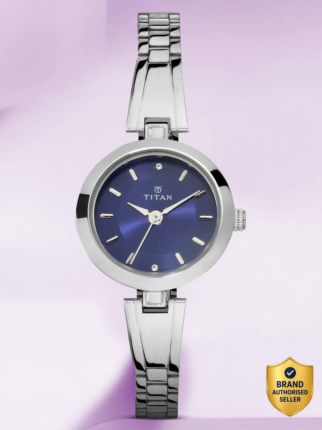 Titan Karishma Blue Dial Silver Stainless Steel Watch - Women - Image 1
