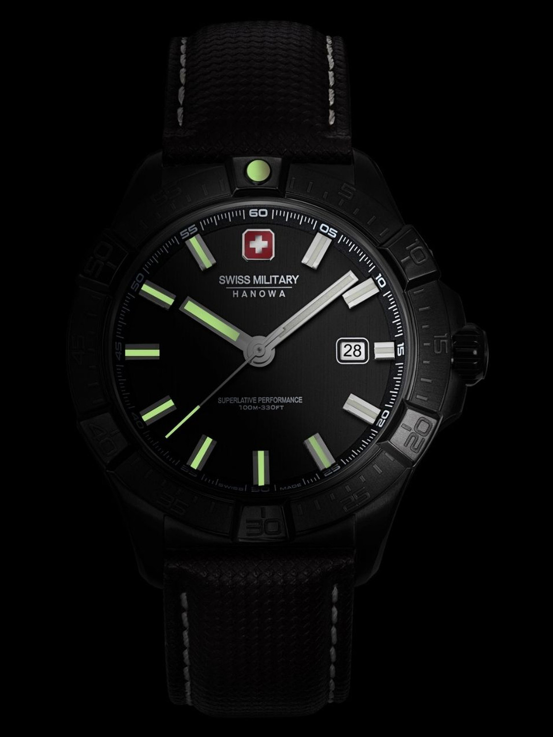 Image of Swiss Military Hanowa JOCKWORTH Jockworth Dated Black Dial | Swiss Made | Brown Leather Quartz Watch for Men Analog Watch - For Men
