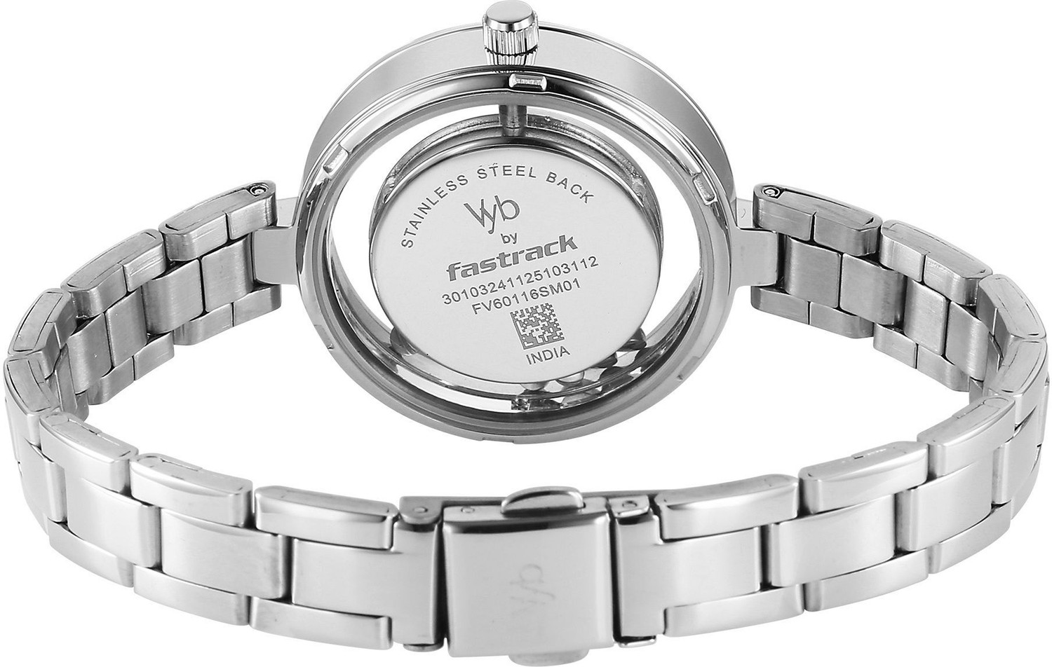 Image of Fastrack Vyb Starlet Manifester Quartz Silver Dial Steel Stainless Steel Strap Analog Watch - For Women