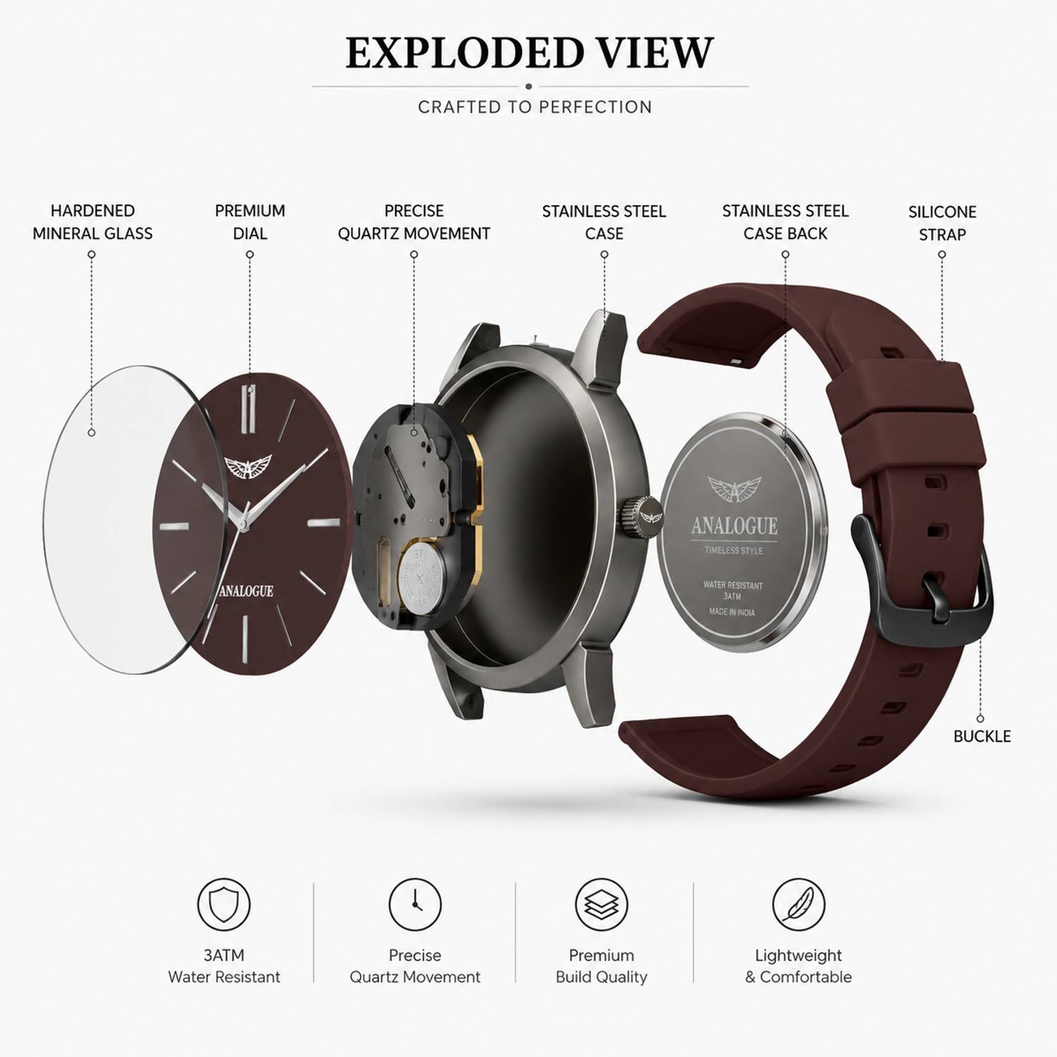 ANALOGUE Minimalist Slim Series Smart Watch Strap - Image 2