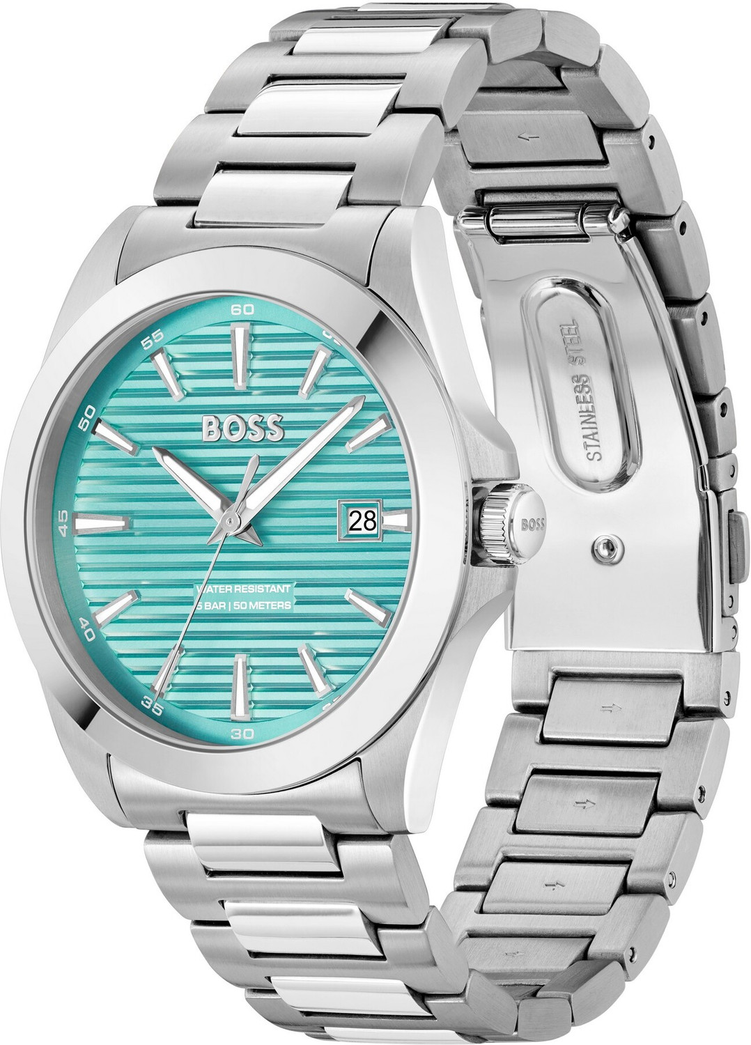 Image of Boss Strike Qtz Basic Calendar Turquoise Round Dial Men's Watch- 1514171 Analog Watch - For Men 1514171