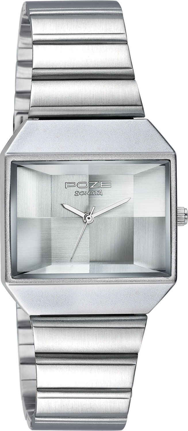 Image of SONATA Poze 8 Sonata Poze 8 Quartz Silver Dial Silver Stainless Steel Strap Analog Watch - For Men & Women