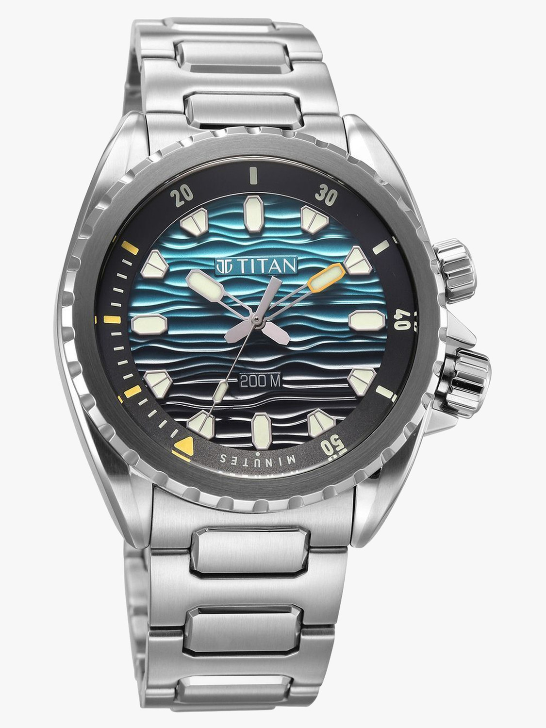 Image of Titan Titan Zero Hour Diver's 200m Titan Zero Hour Diver's 200m Blue Dial Silver Stainless Steel Strap Analog Watch - For Men