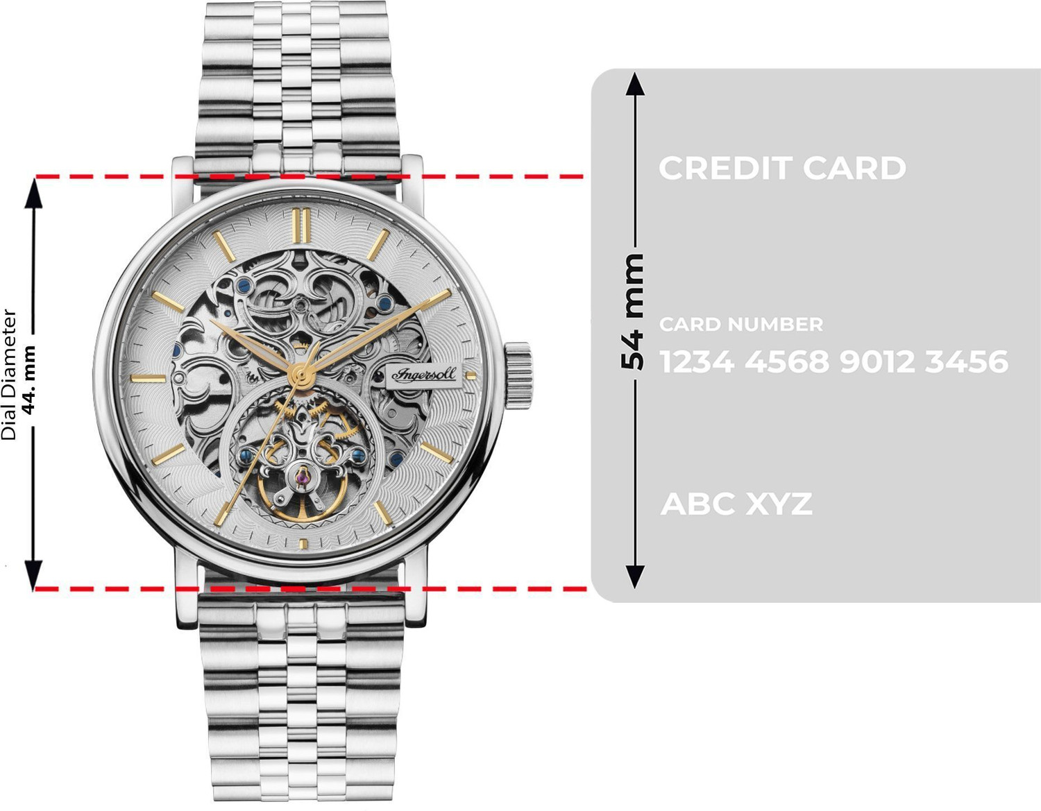 Image of Ingersoll I05803B Mechanical Automatic Silver Skeleton Dial With Lifetime Warranty Analog Watch - For Men