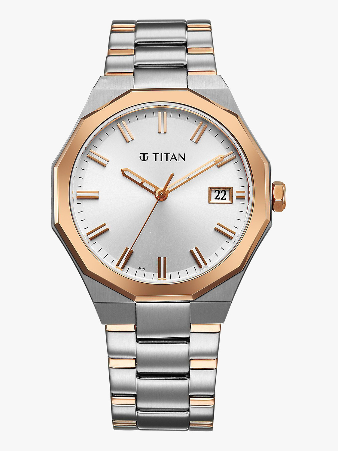 Image of Titan Dodecagon Titan Dodecagon Quartz Silver Round Dial Men's Watch / Analog Watch - For Men
