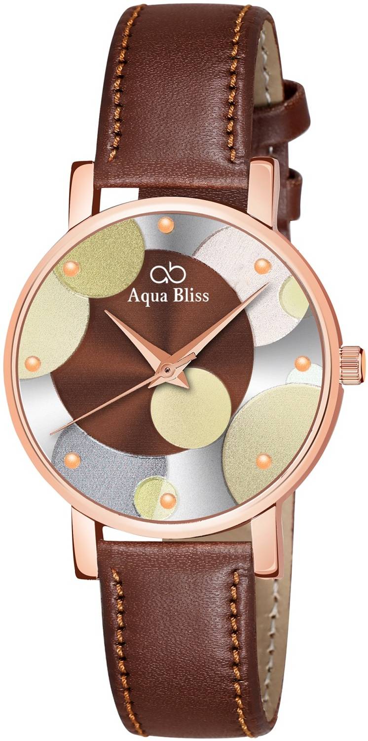 AquaBliss Brown Dial Brown Leather Analog Watch - For Women