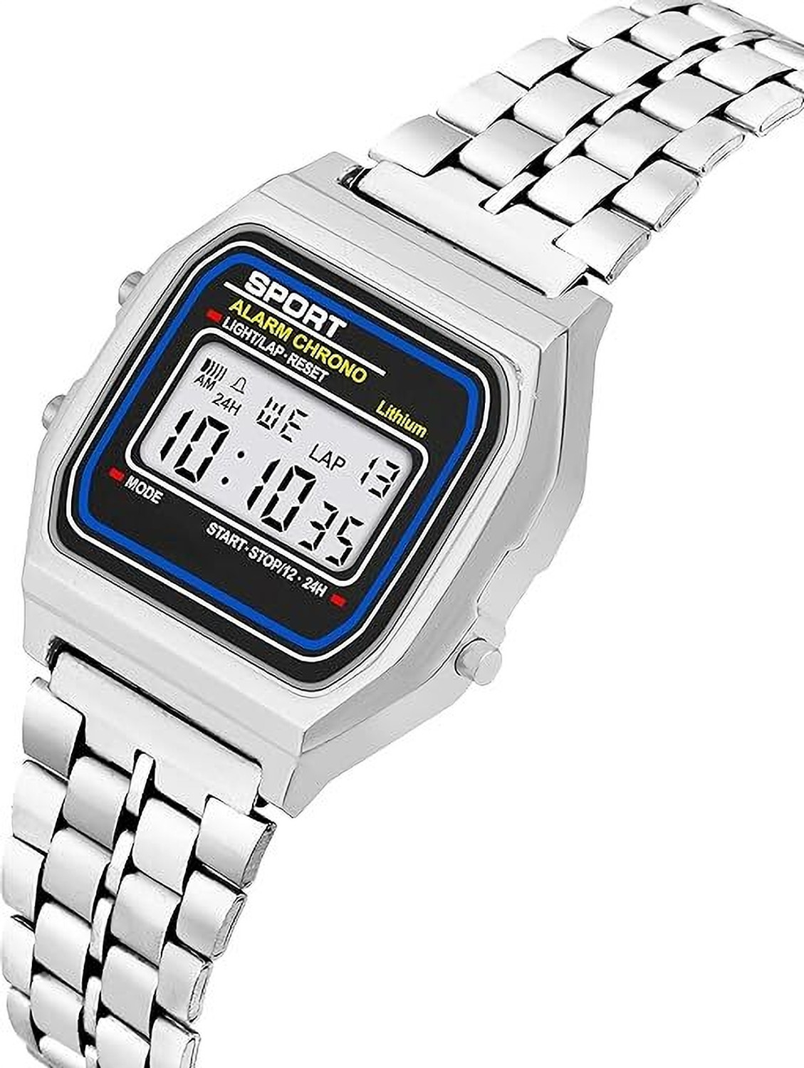 Image of MAALAXMITRADRES Digital Silver Square Dial Unisex Wrist Watch for Men Women Pack of 1 Digital Watch - For Men
