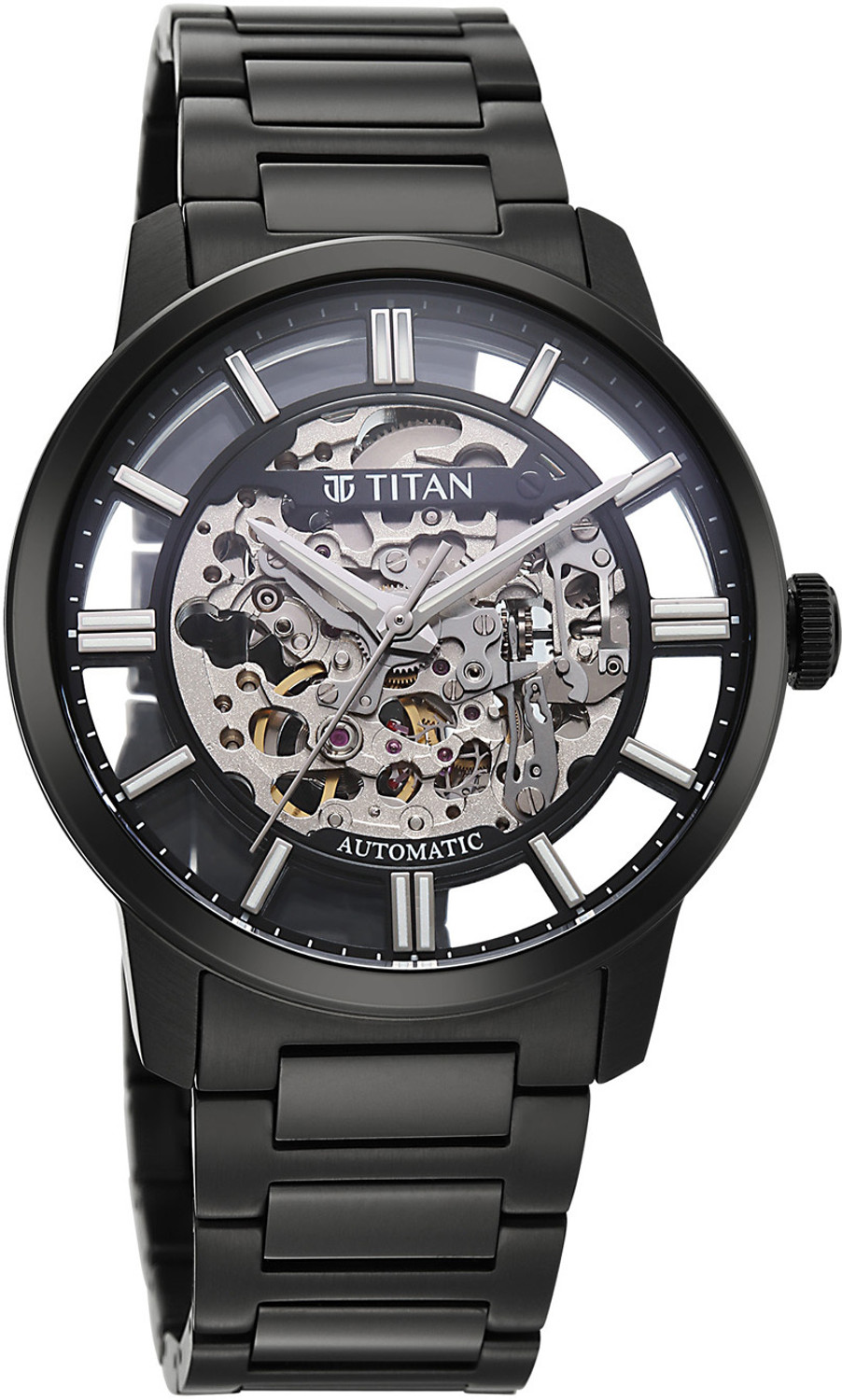 Image of Titan Titan See-Through Skeletal Automatic See-Through Skeletal Automatic Black Dial Black Strap Analog Watch - For Men