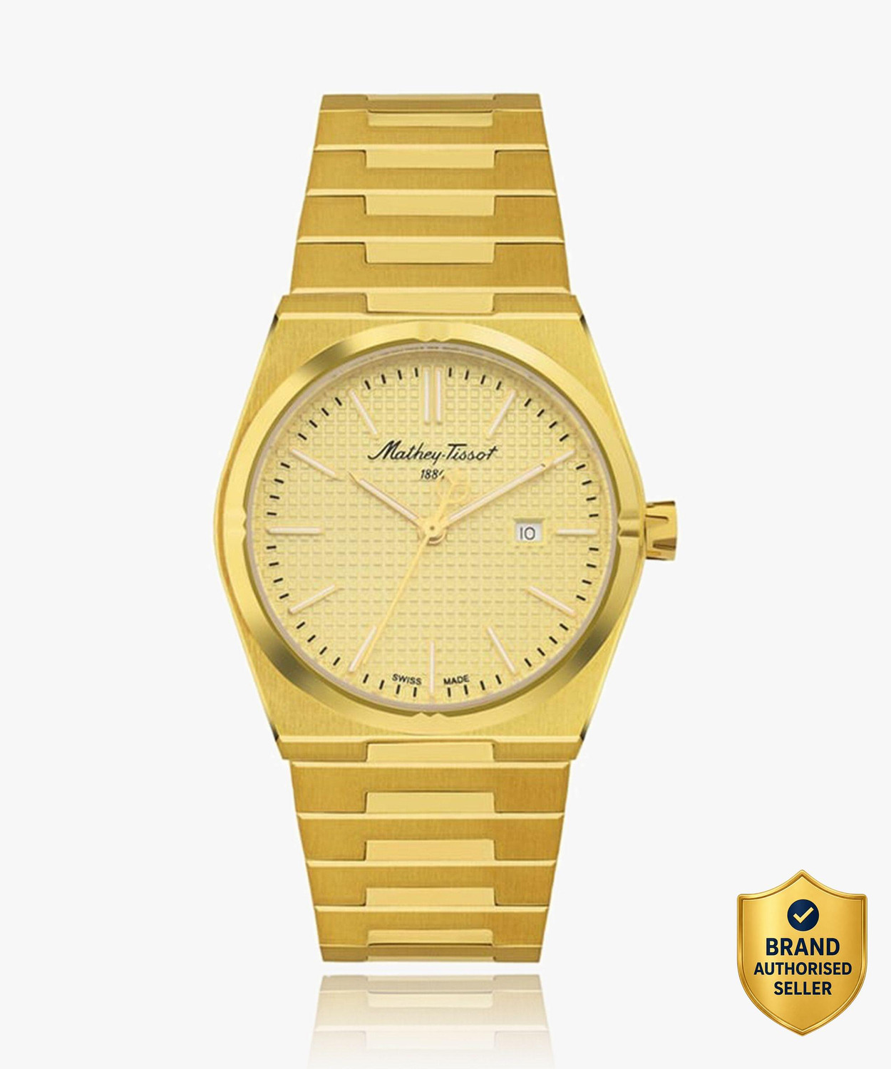 Image of Mathey-Tissot D117PDI Swiss Made Quartz Gold Dial Analog Watch - For Women