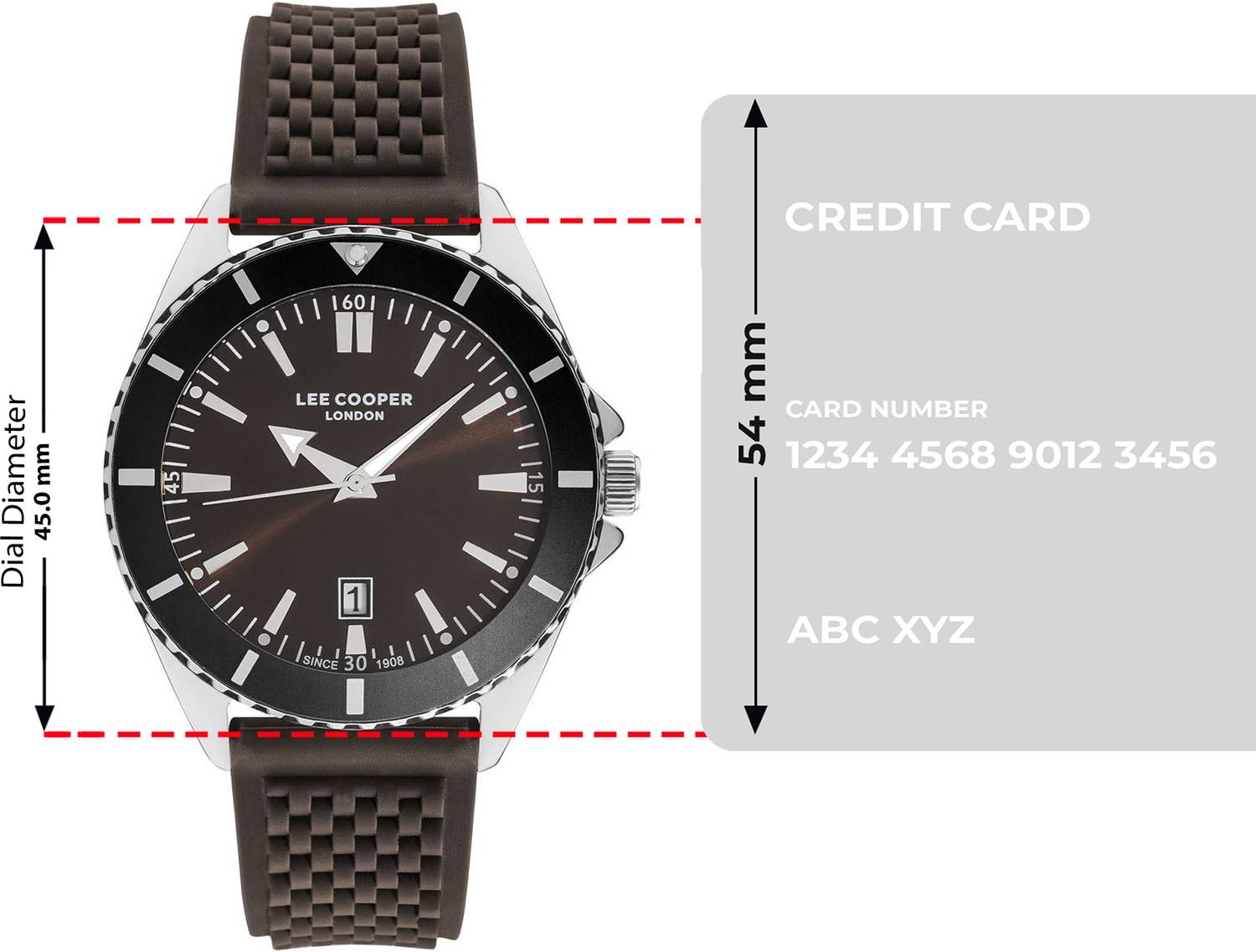 Orologio Analogico Da Uomo Lee Cooper LC07361.351, Quadrante Nero, Cassa In Metallo 45mm, Vetro Minerale, Impermeabile 5 ATM
