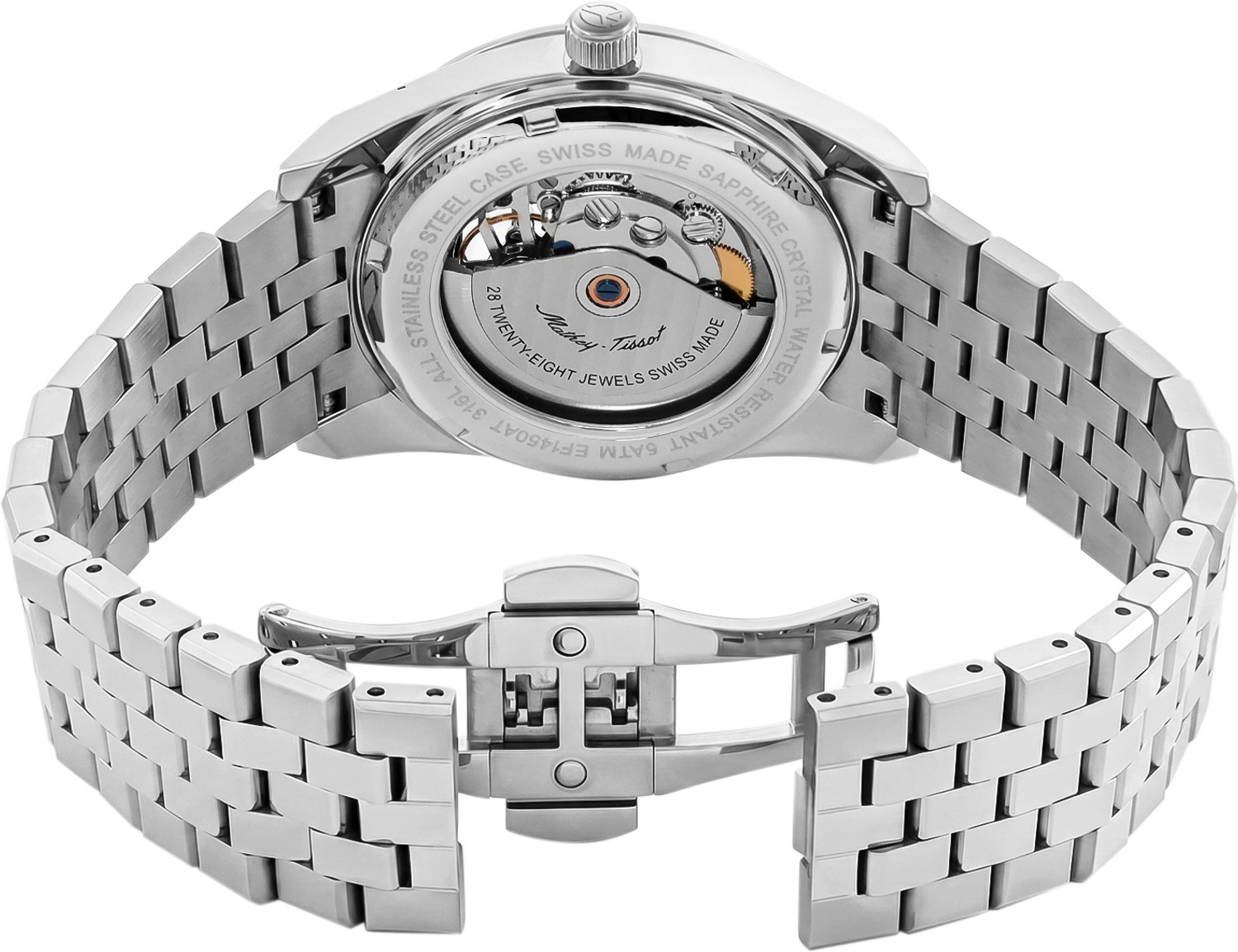 Image of Mathey-Tissot EF1450ATAS Swiss Made Mathy I Open Heart Automatic Grey Dial Analog Watch - For Men