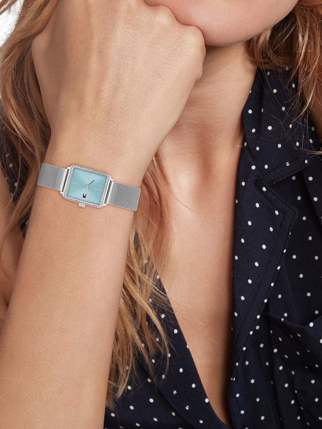 Image of TOMMY HILFIGER Tommy Hilfiger Tea Quartz Blue Rectangle Dial Women's Watch / Analog Watch - For Women