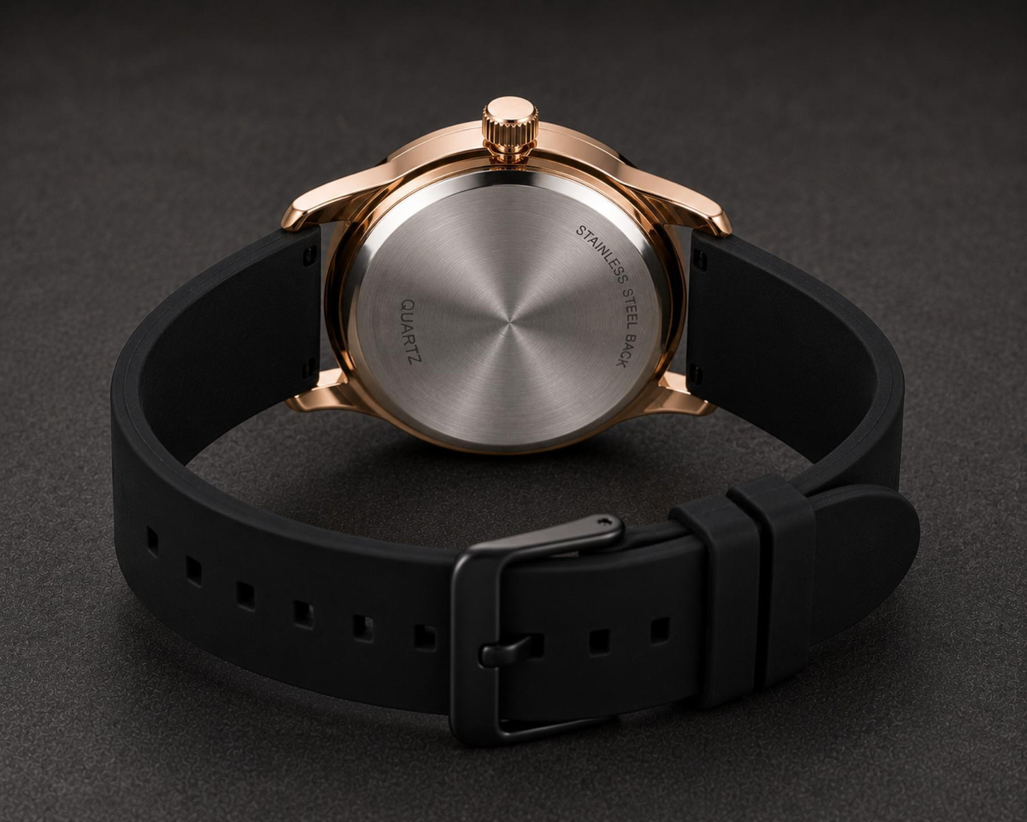 Image of KILLER Luxury Rose Gold Analog Watch with Black Silicone Strap Analog Watch - For Men