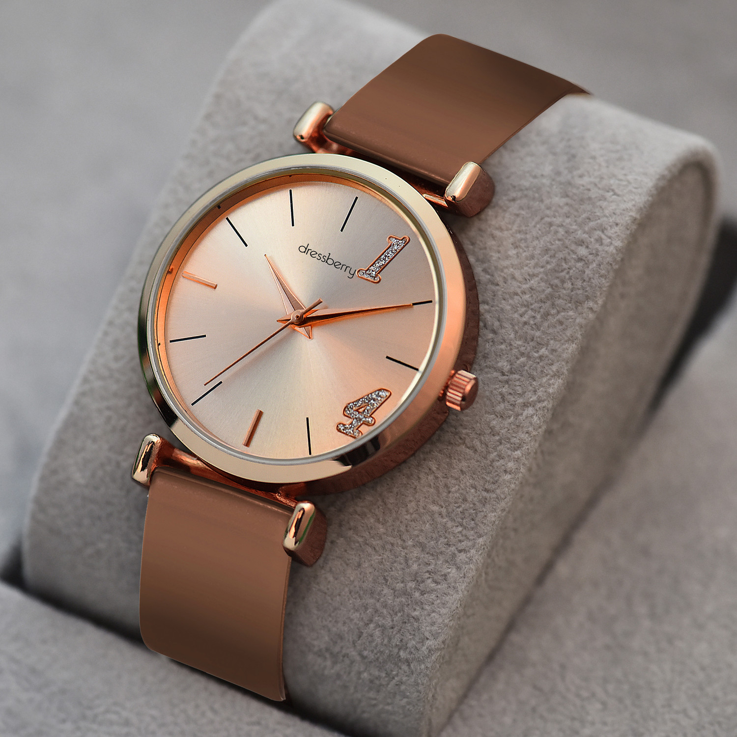 Image of Dressberry Timeless Rose Gold Dial with Polished Finish Analog Watch - For Women