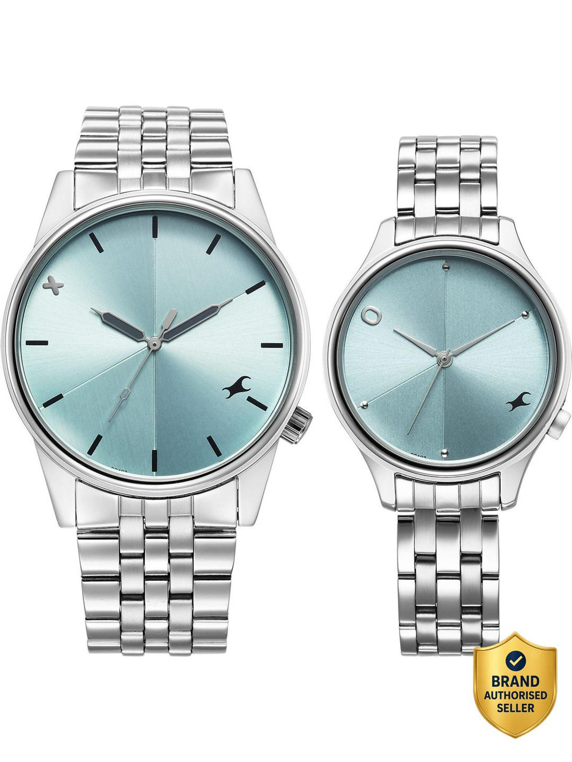 Fastrack Fastrack Teal Blue Dial Silver MetalStrap Couple Analog Watch  - For Couple