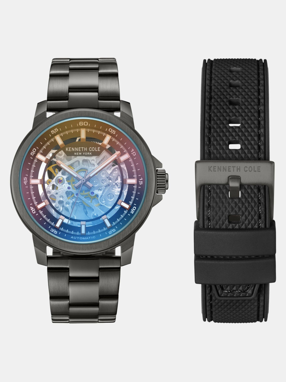 Image of Kenneth Cole Kenneth Cole Automatic Grey Dial Grey Stainless Steel Strap Analog Watch - For Men