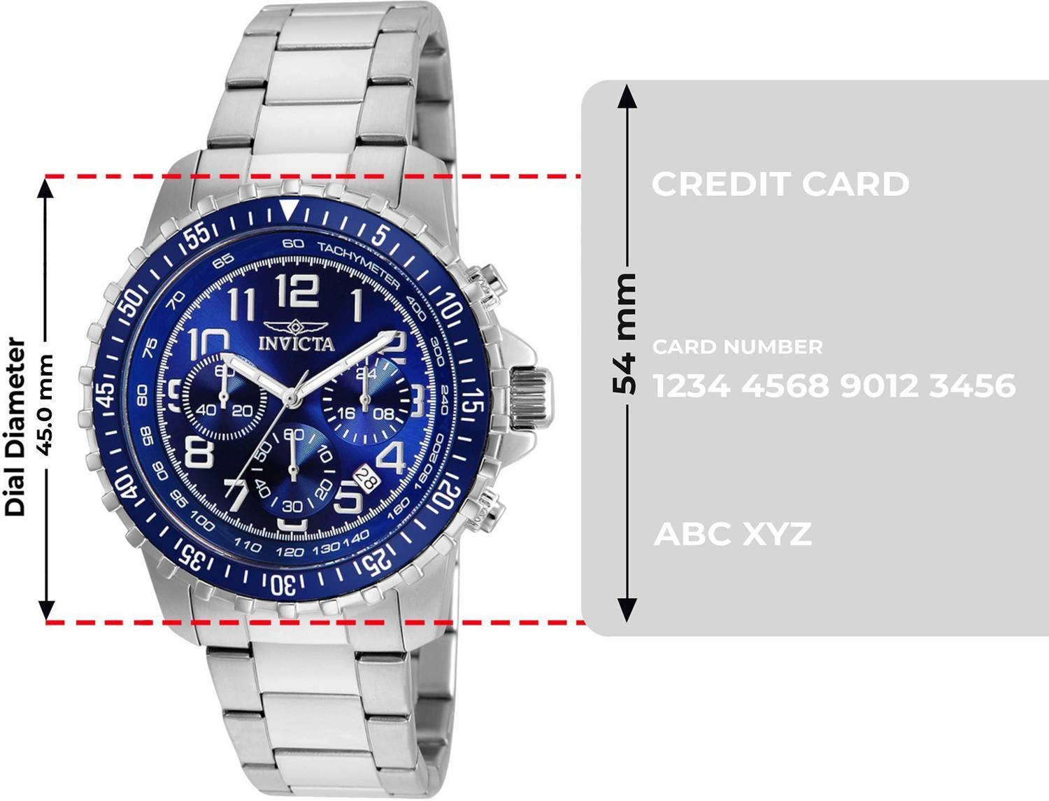 Invicta Specialty 6621 Orologio Uomo 45mm - Acciaio Inossidabile, Quadrante Blu, Movimento Quarzo, Impermeabile 10 ATM - 3