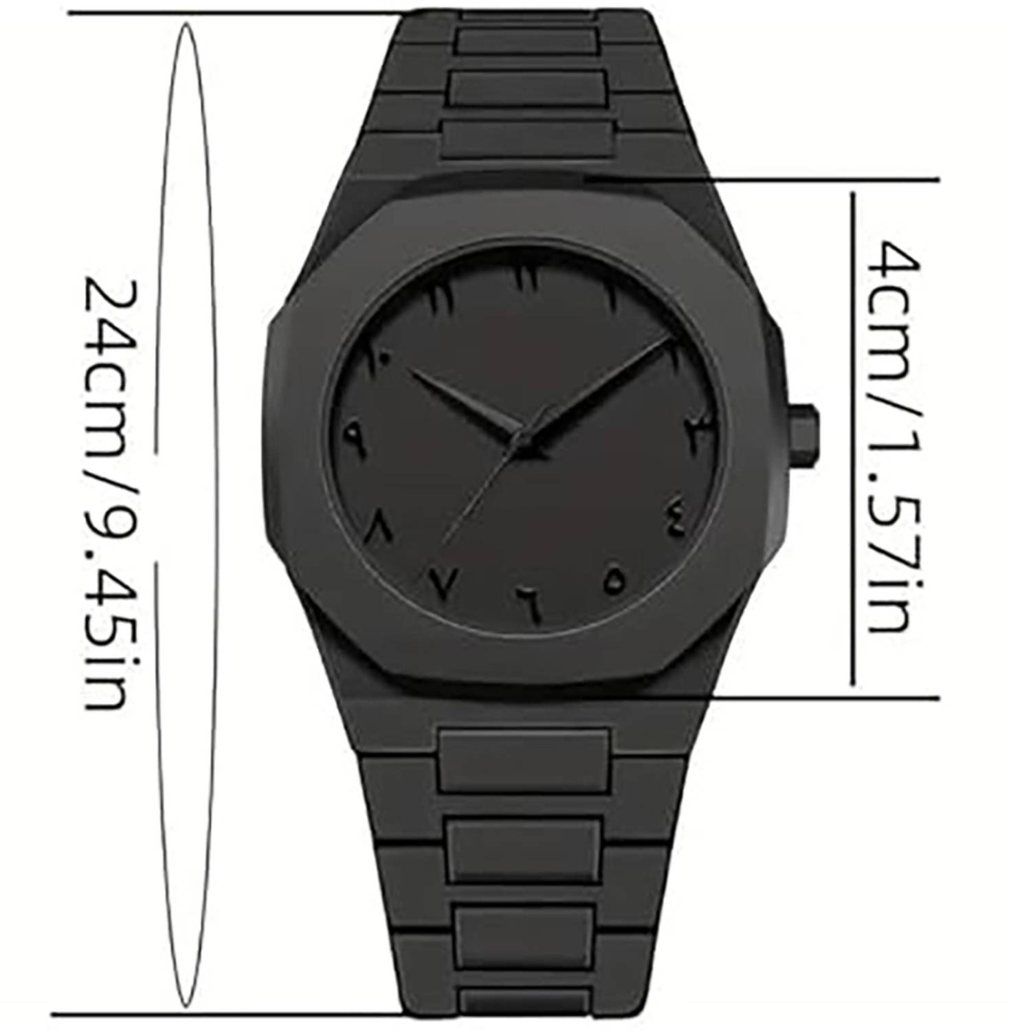 FLYNZA Black Silver Figure Watch 305 - Image 3