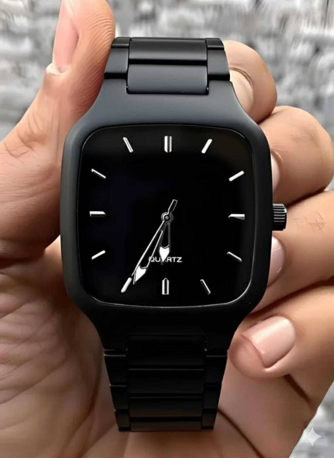 Fanish fashion Obsidian Black Series All Black Metal Chain Square