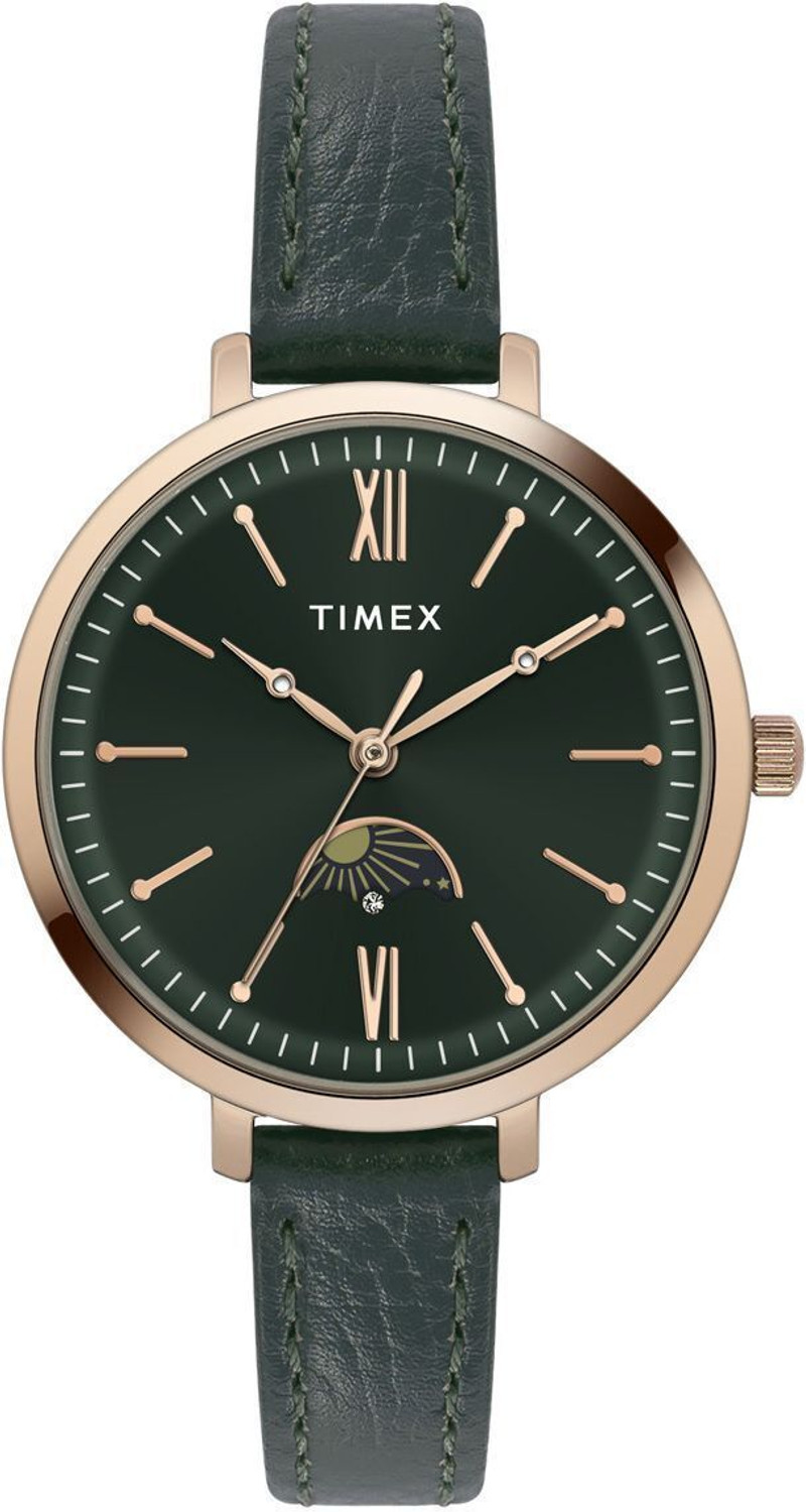 Image of TIMEX Moon-Phase, Green Dial Analog Watch - For Women