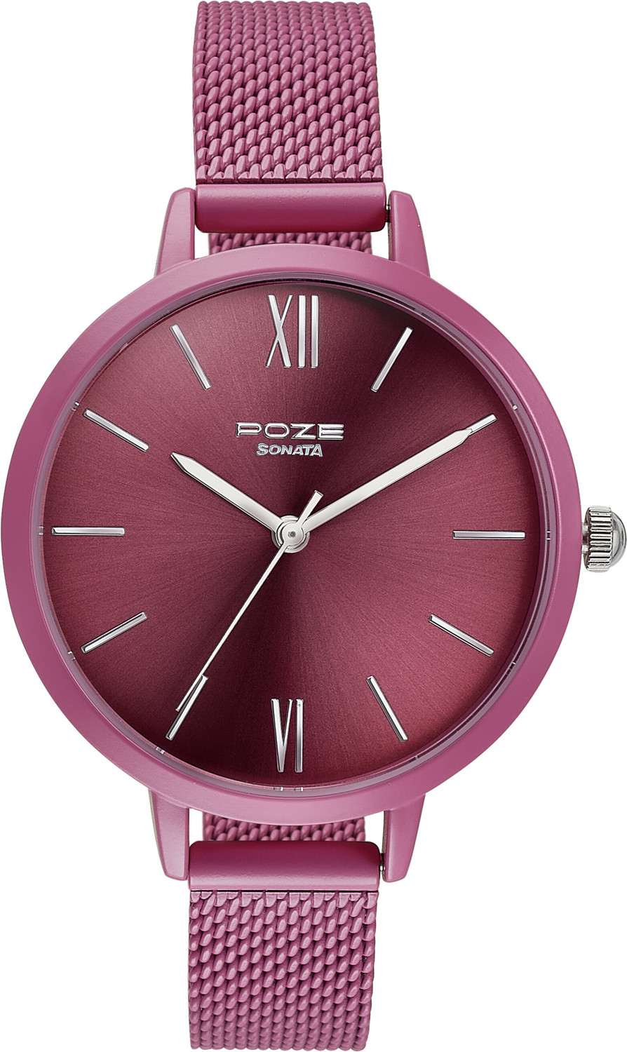 Image of SONATA Poze Pink Strap with Pink Dial Analog Watch - For Women