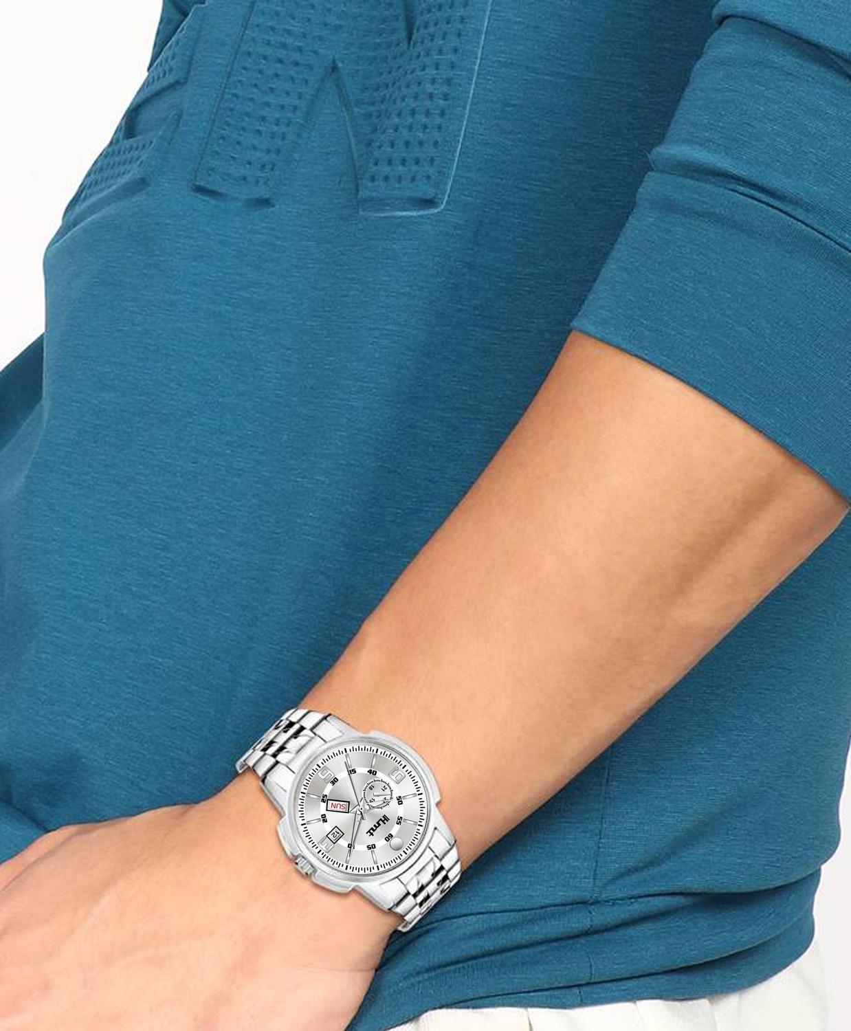 Image of HMT ALEX Day & Date Stainless Steel Chain for Boys Analog Watch - For Men