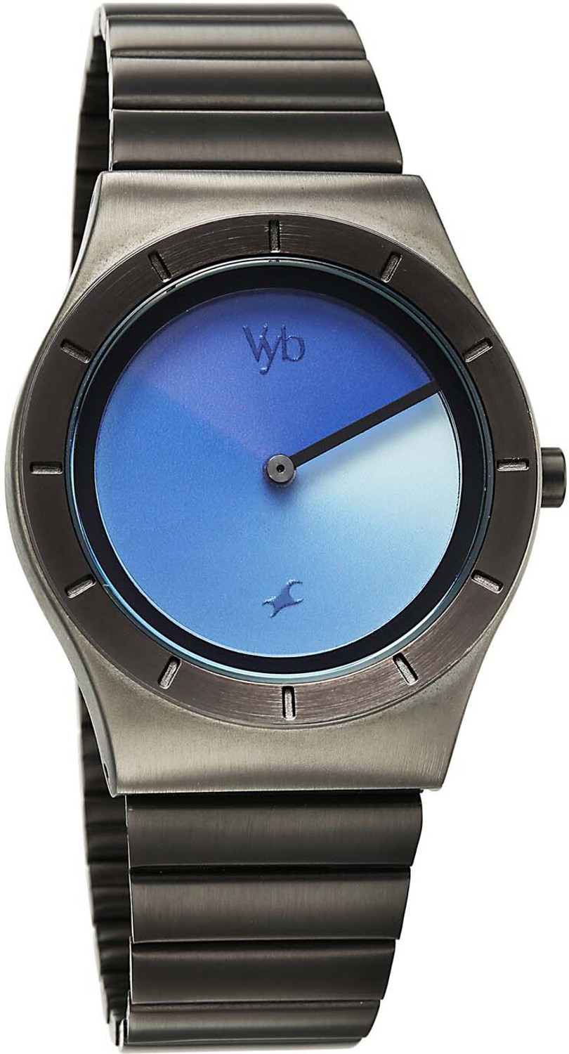 Image of Fastrack Fastrack Vyb Arcane Fastrack Vyb Arcane Quartz Blue Dial Gun Stainless Steel Strap Analog Watch - For Men