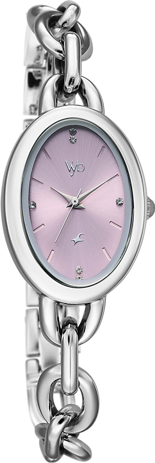 Image of Fastrack Fastrack Vyb Manifester Fastrack Vyb Manifester Quartz Lilac Dial Silver Alloy Strap Analog Watch - For Women