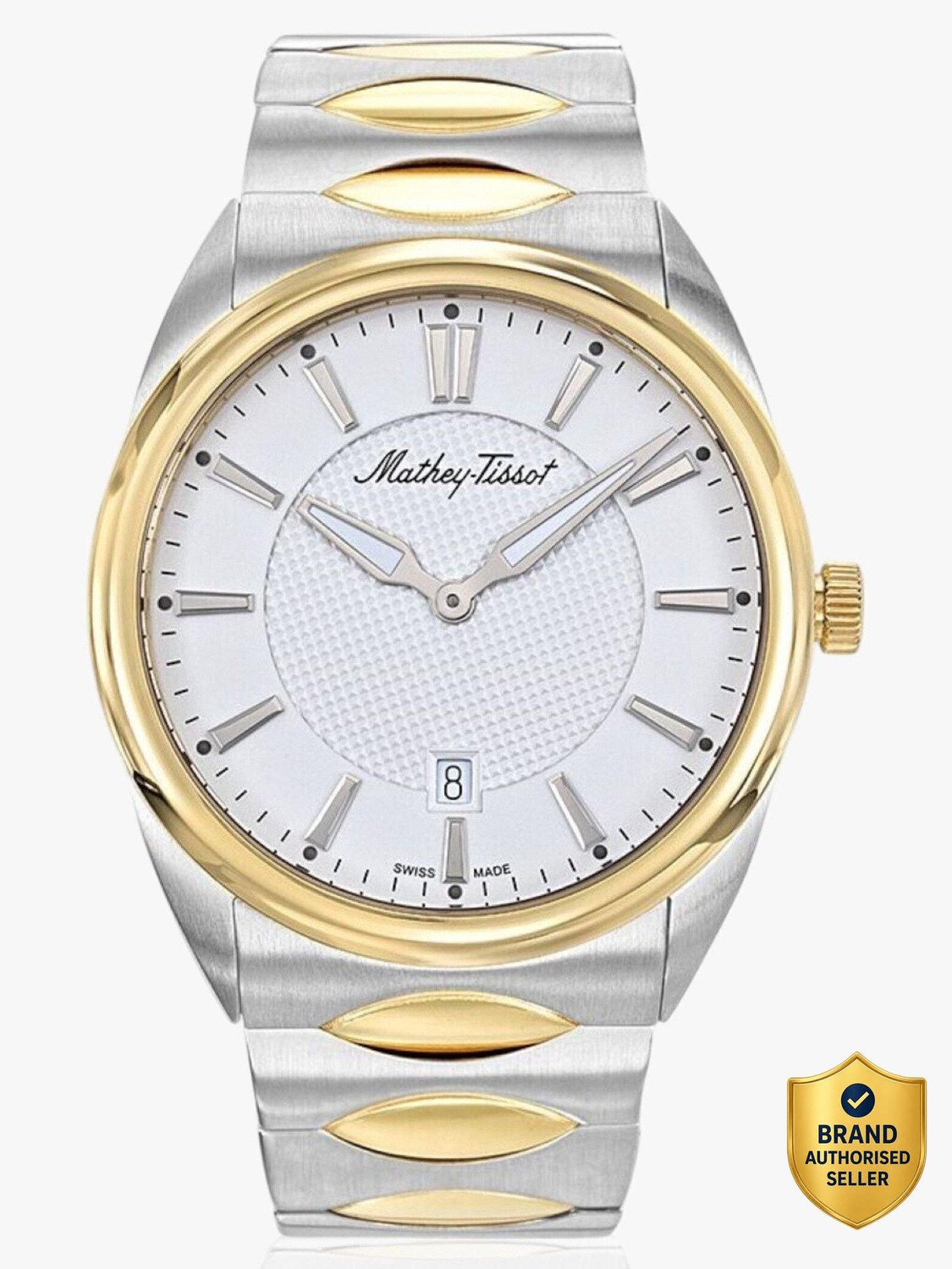Image of Mathey-Tissot H791BI Swiss Made Quartz White Dial Analog Watch - For Men