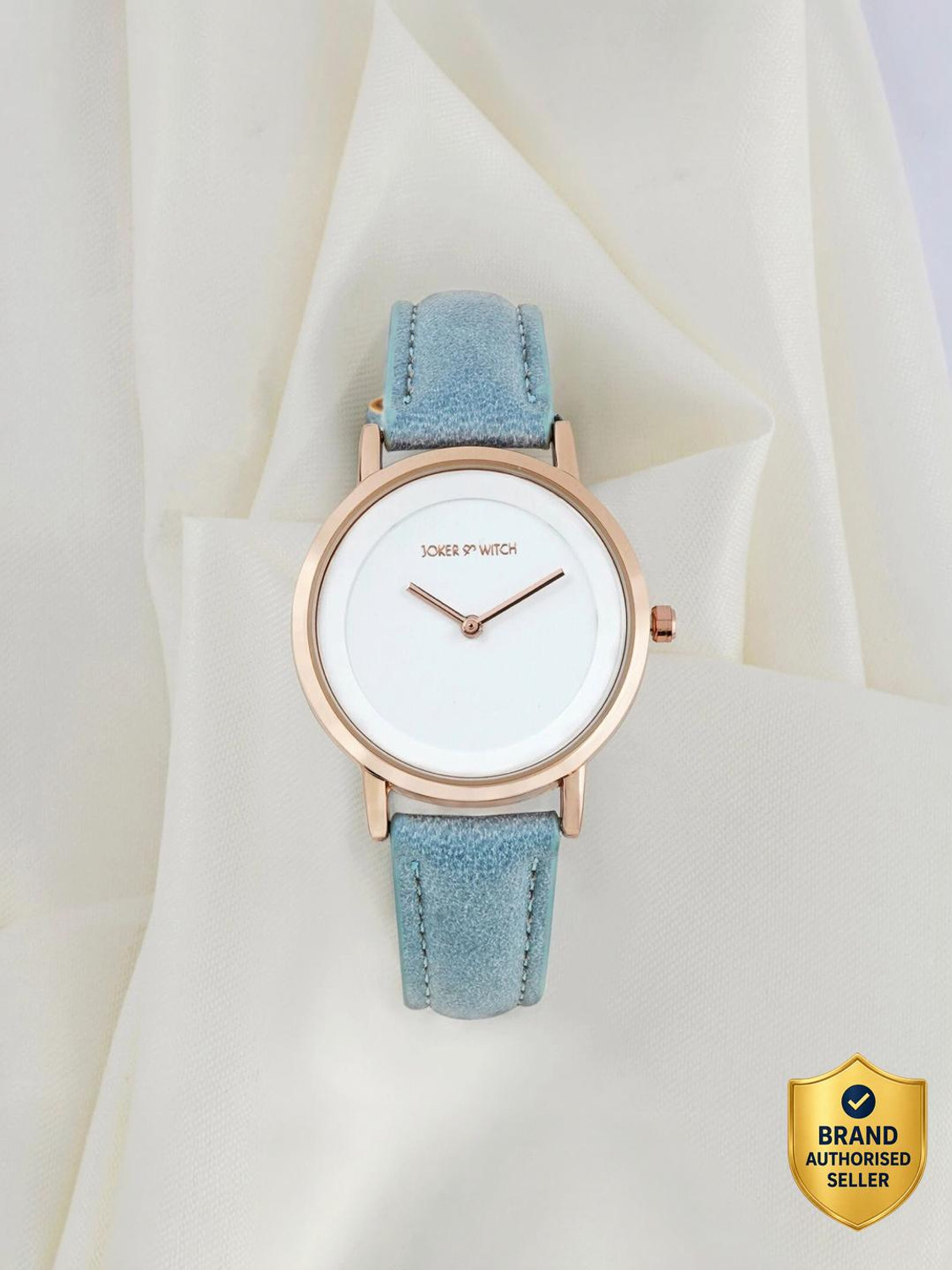 Image of Joker & Witch Amsterdam White Dial Blue Faux Leather Strap Analog Women's Watch Analog Watch - For Women