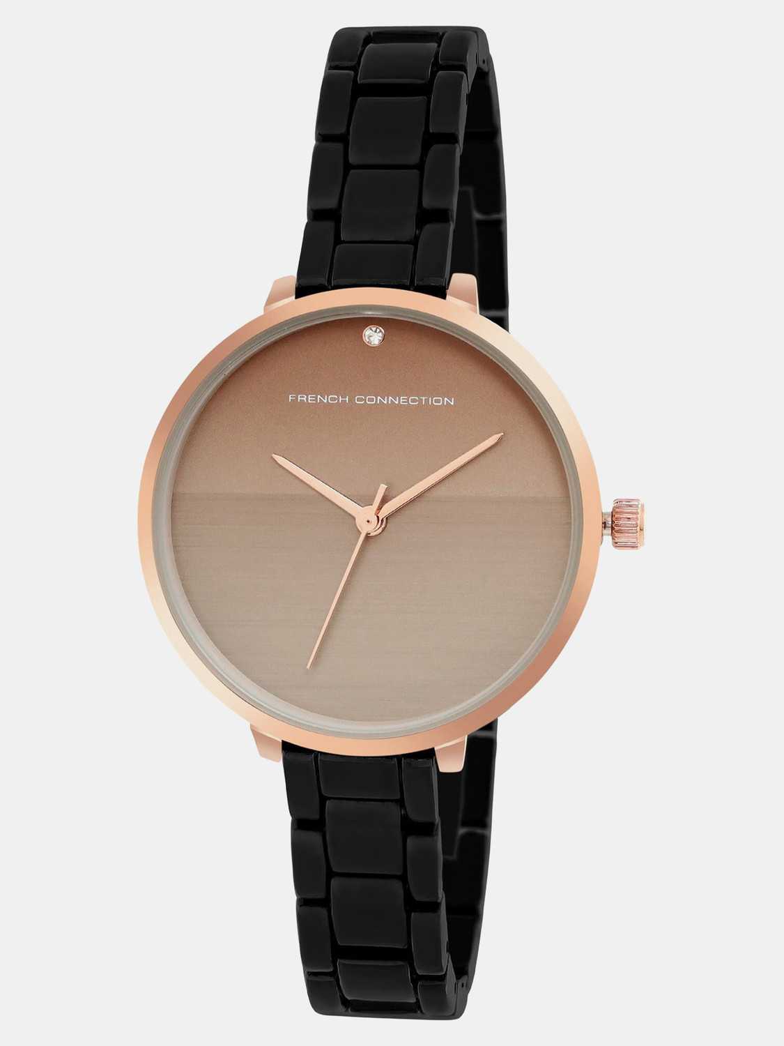 Image of French Connection French Connection Analog Watch for Women -FCS001D Women's Analog Black Watch | Grey Sunray Textured Dial Analog Watch - For Women
