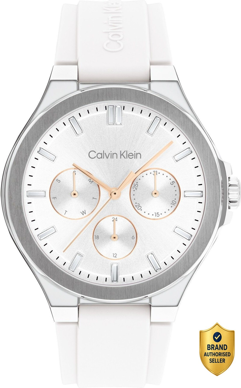Image of Calvin Klein Vibrancy Qtz Multifunction White Round Dial Women's Watch -25100106 Analog Watch - For Women 25100106