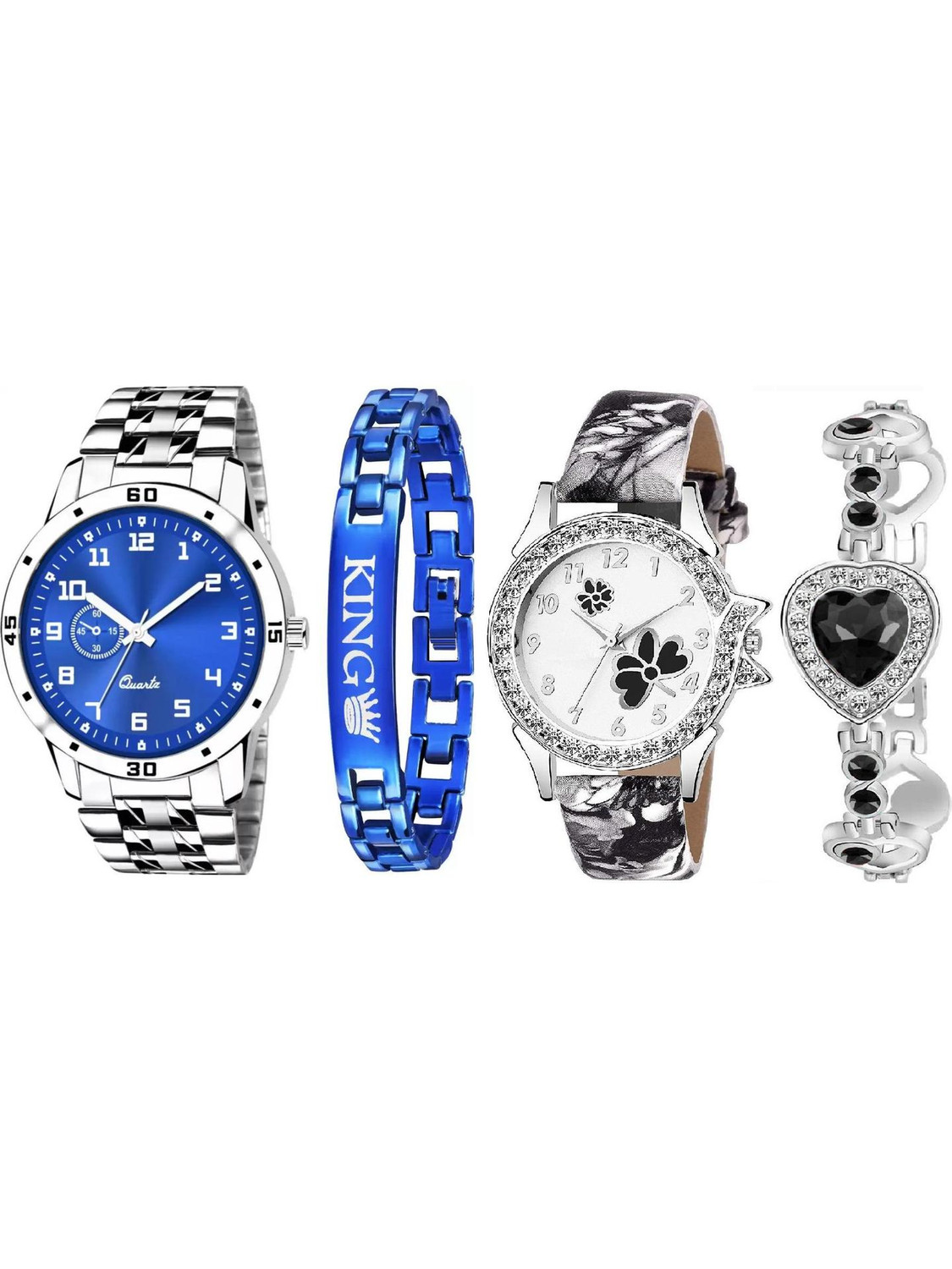 Image of Shivark Analog Watch - For Couple New couple Watch Black And White Dia with bracelet For Women & Men