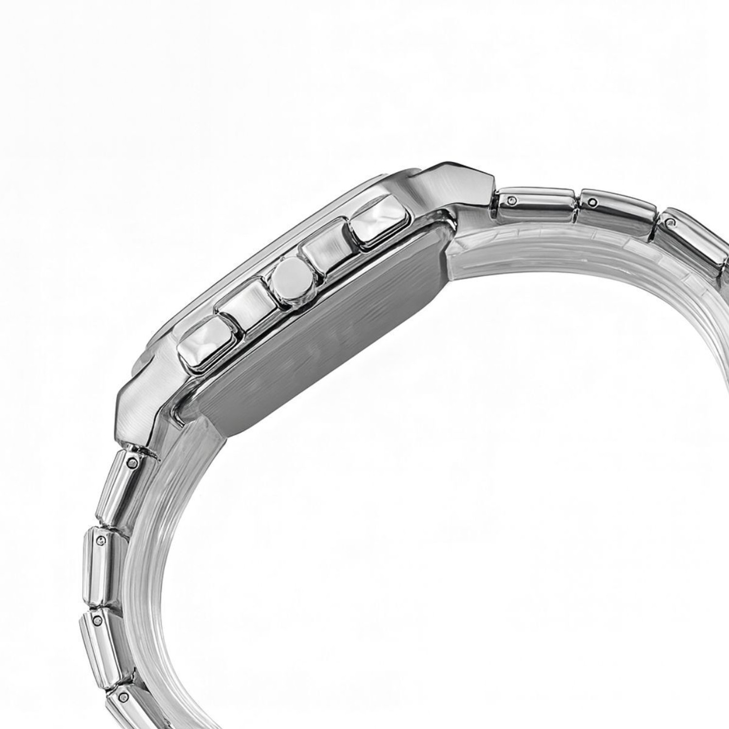 Image of Chaxigo Classic Black Dial Silver Bracelet Strap Cronograph Analog Watch - For Men