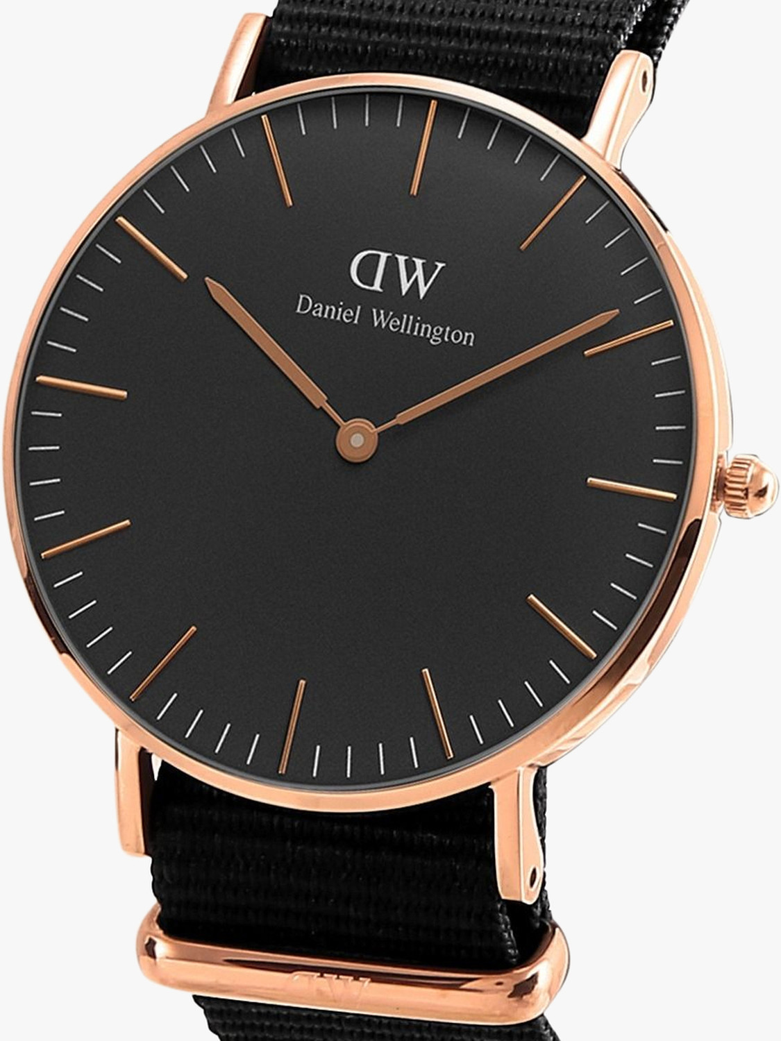 Image of DANIEL WELLINGTON Classic Cornwall 40mm Black Dial Analog Watch - For Men