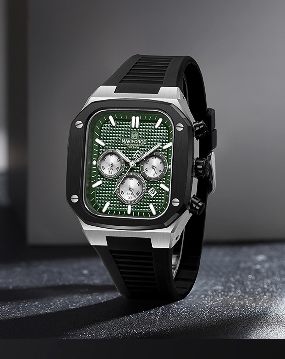Image of NAVIFORCE Square Case Minimal vangaurd Luminous display dial watch Analog Watch - For Men