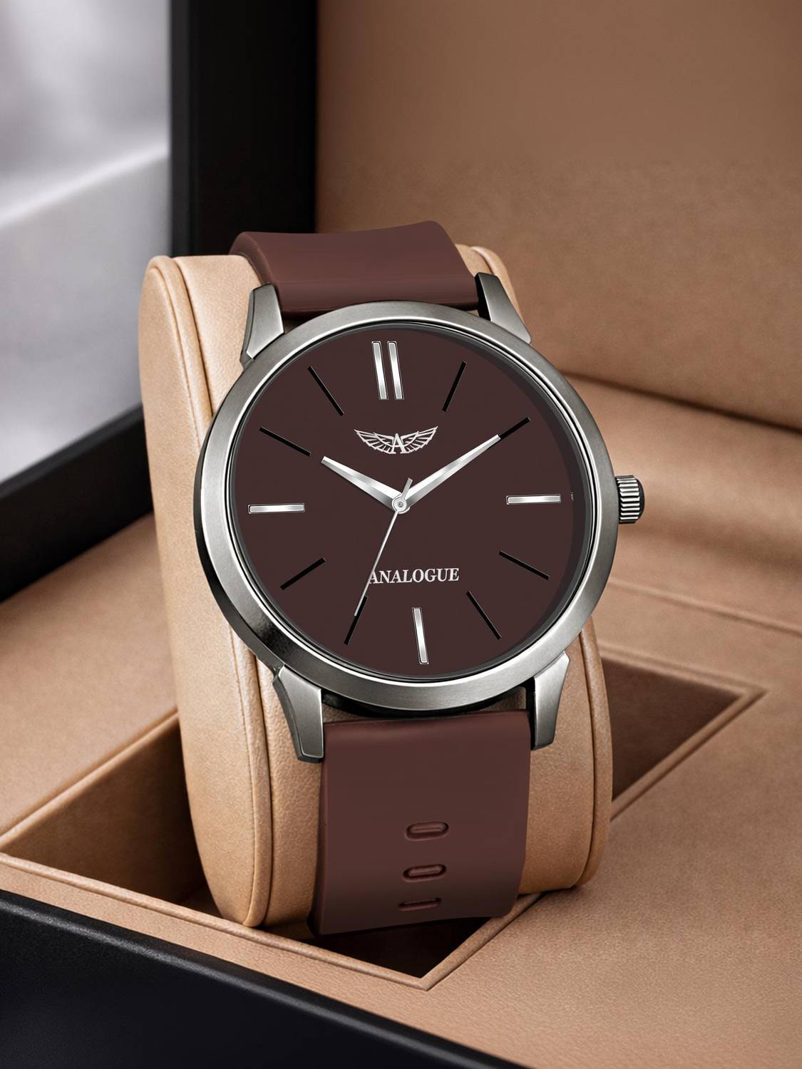 ANALOGUE Minimalist Slim Series | Smart Watch Strap | Smart Clip | Soft Silicon| 3D Glass Minimalist Slim Series | Smart Watch Strap | Smart Clip | Soft Silicon| 3D Glass Analog Watch - For Men