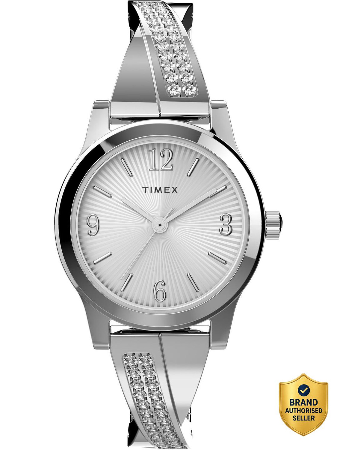 Image of TIMEX Round 25mm Silver Dial Analog Watch - For Women