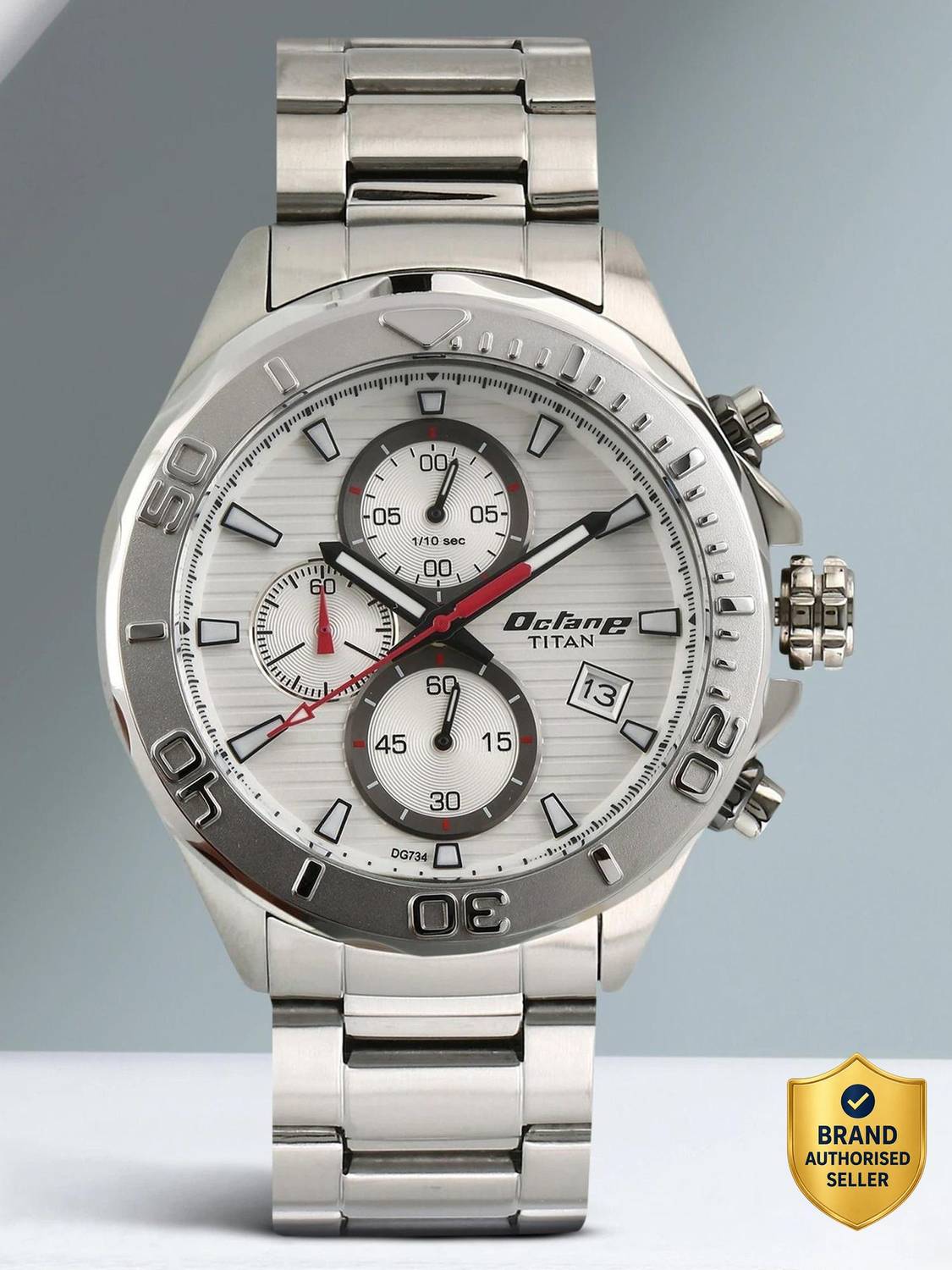 Titan Octane Chronograph Silver Dial Men's Watch - Image 1