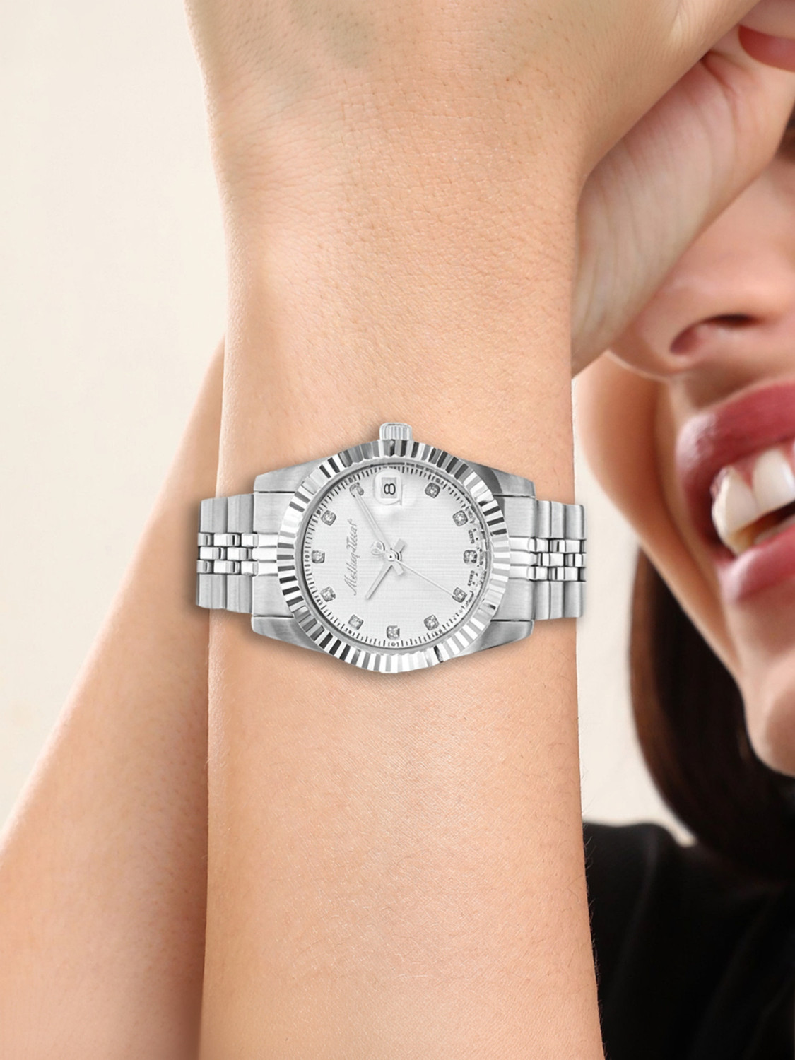 Image of Mathey-Tissot D810AI Swiss Made Quartz White Dial Analog Watch - For Women