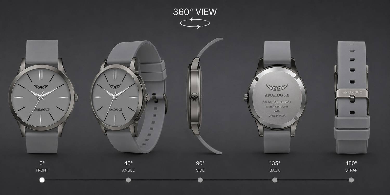 ANALOGUE Gun Metal Slim Series Smart Watch Strap - Image 4