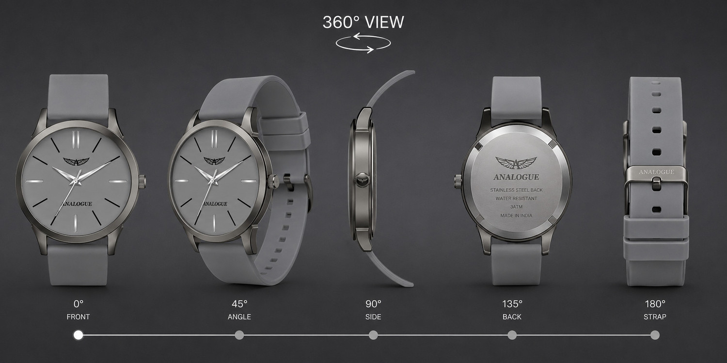 Image of ANALOGUE Gun Metal Slim Series | Smart Watch Strap | Smart Clip | Soft Silicon Gun Metal Slim Series | Smart Watch Strap | Smart Clip | Soft Silicon Analog Watch - For Men