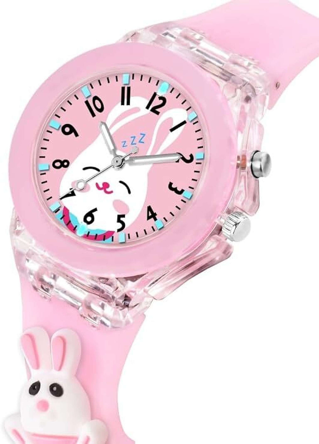 Image of Kanvictz Dial Pink Color Rabbit Cartoon Character Watch Gift for Ages 3-12 Years Dial Pink Color Rabbit Cartoon Character Watch Gift for Ages 3-12 Years Analog Watch - For Boys & Girls