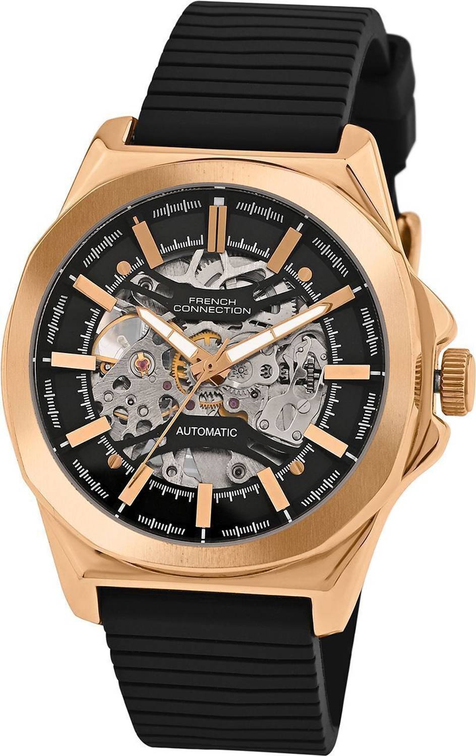 French Connection Mechalume Black Automatic Watch - Image 3