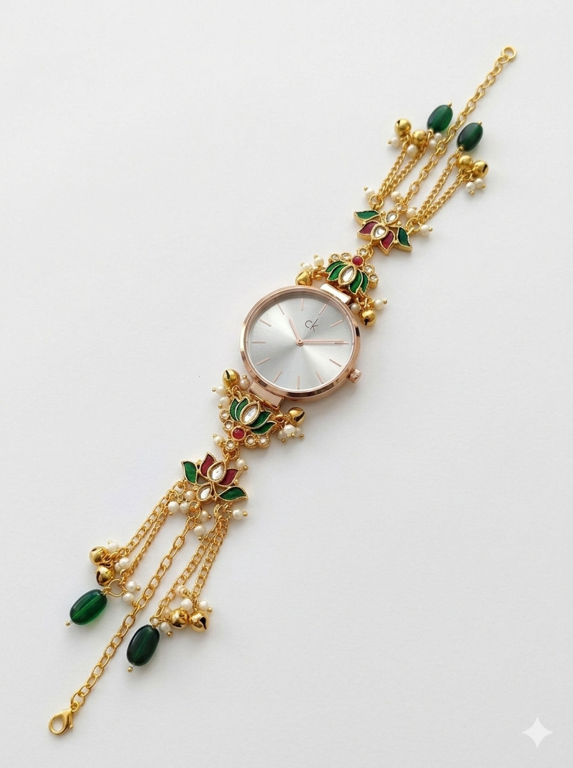 Image of Velura Velura Vintage Kashmiri Kundan Analog Bracelet Watch for Women Analog Watch - For Women