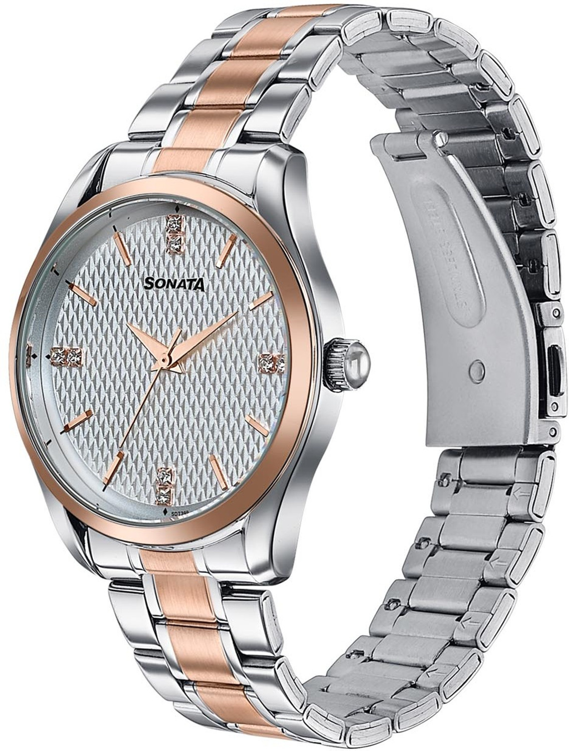 Image of SONATA Jashn Sonata Jashn Quartz White Dial IPS /IPRG Strap Wedding Analog Watch - For Men