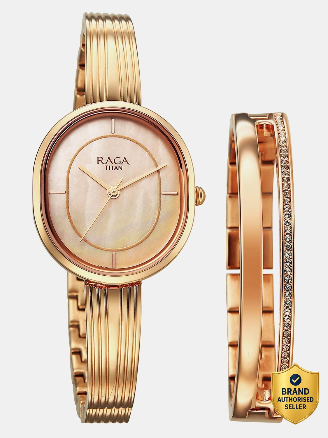 Image of Titan Raga Contempore Titan Raga Contempore Quartz Rose Gold Mop Round Dial Women's Watch / Analog Watch - For Women
